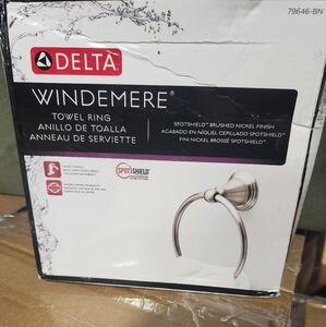 Delta Windemere Brushed Nickel Wall Mount Single Towel Ring